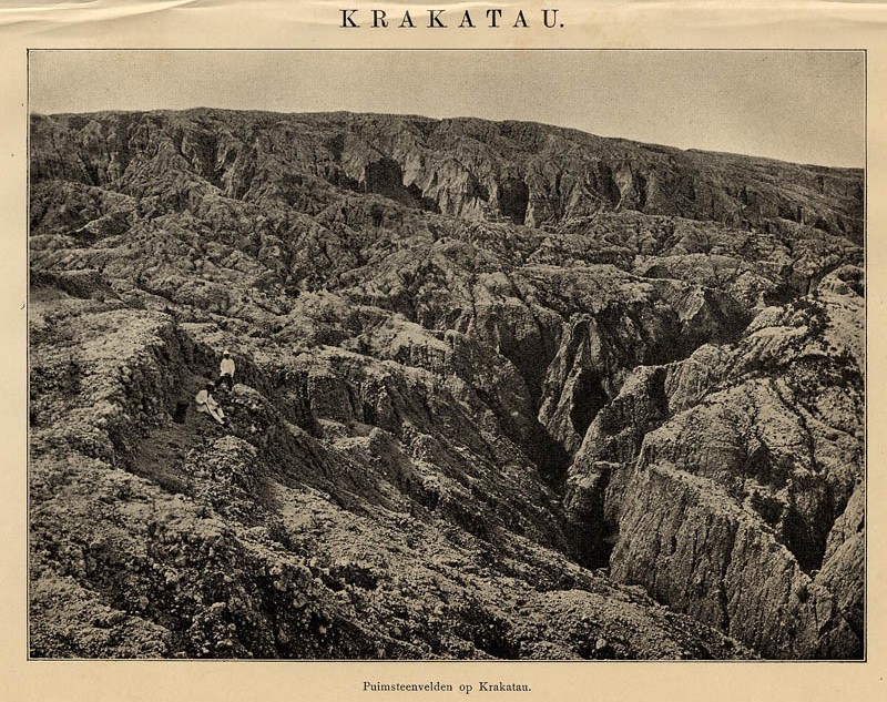 afbeelding van prent Krakatau van Winkler Prins (Krakatau)