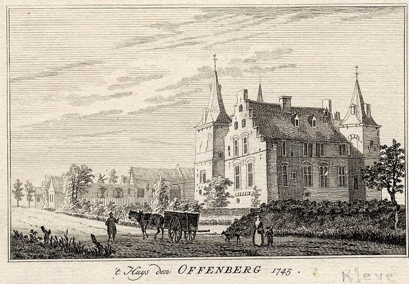 afbeelding van prent ´t Huys den Offenberg 1745 van Paulus van Liender (Kleef)