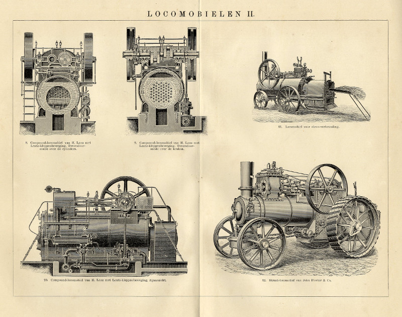 afbeelding van prent Locomobielen II van Winkler Prins