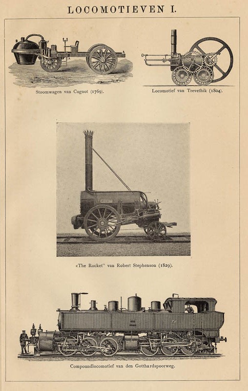 afbeelding van prent Locomotieven I van Winkler Prins (Trein)