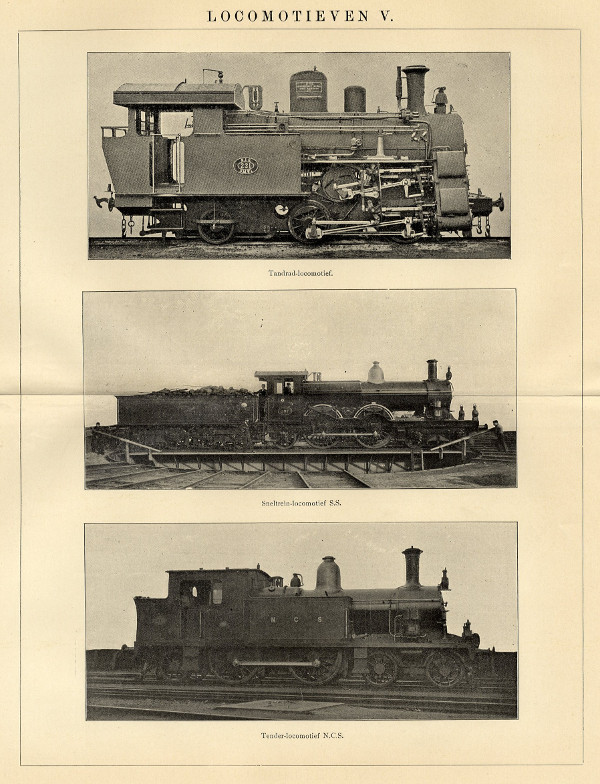 afbeelding van prent Locomotieven V van Winkler Prins