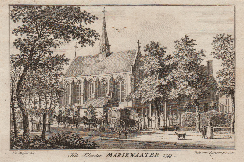 afbeelding van prent Het Klooster Mariewaater 1743 van Paulus van Liender, naar Jan de Beijer (Rosmalen)