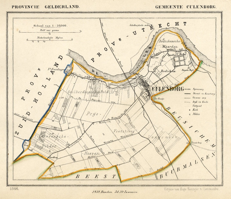 afbeelding van Kuyperkaart Culenborg (Culemborg) van Kuyper (Kuijper)