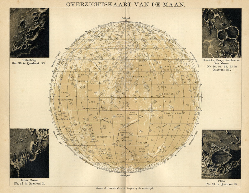 afbeelding van kaart Overzichtskaart van de Maan van Winkler Prins