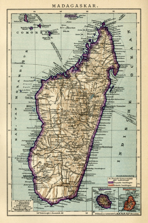 afbeelding van kaart Madagaskar van Winkler Prins