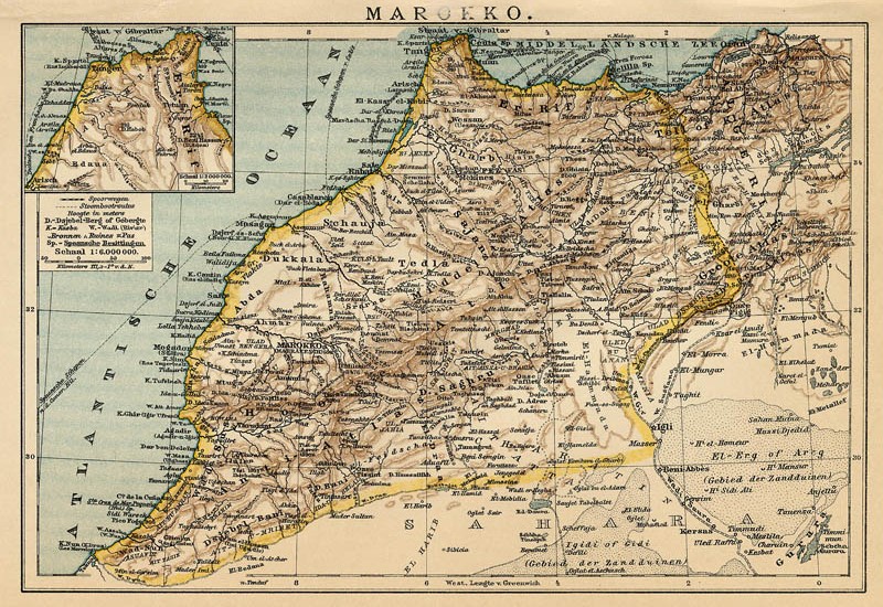 afbeelding van kaart Marokko van Winkler Prins