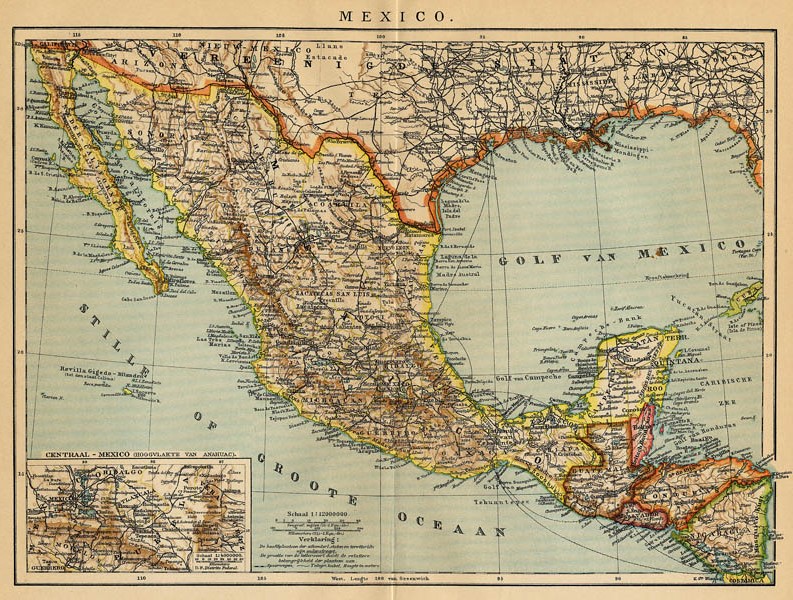 afbeelding van kaart Mexico van Winkler Prins