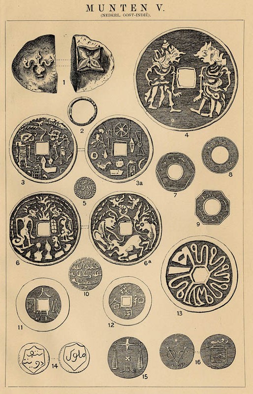 afbeelding van prent Munten V van Winkler Prins