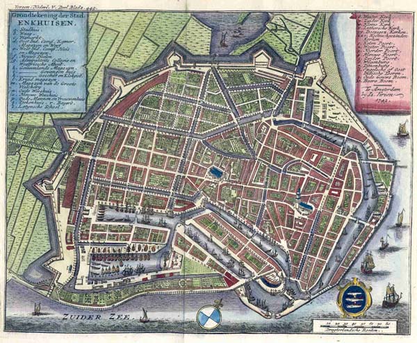 afbeelding van plattegrond Grondtekening der stad Enkhuizen van Isaac Tirion (Enkhuizen)