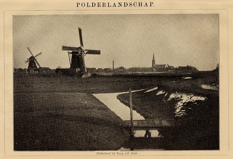 afbeelding van prent Polderlandschap van Winkler Prins (Koog aan de Zaan)