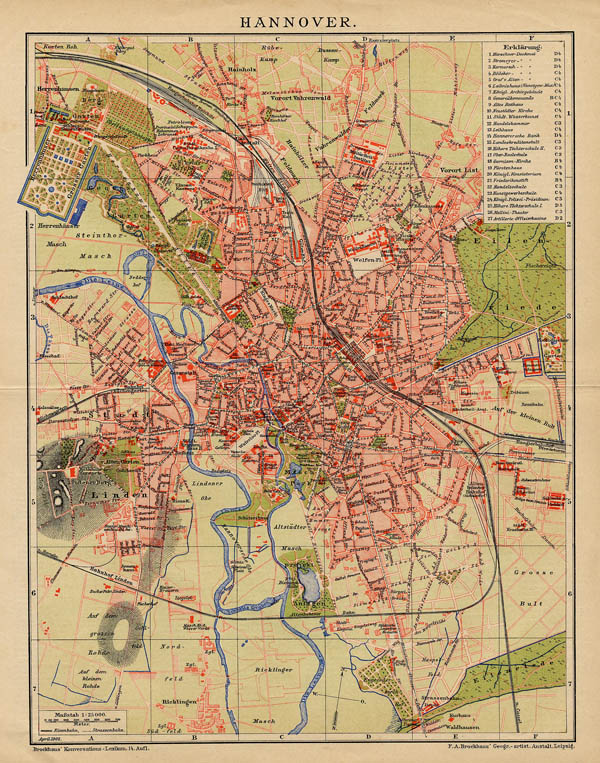 afbeelding van plattegrond Hannover van F.A. Brockhaus (Hannover)