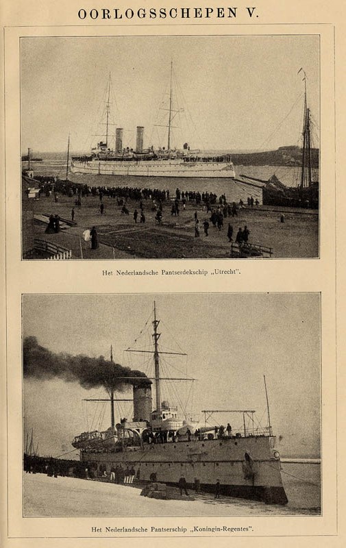 afbeelding van prent Oorlogsschepen V van Winkler Prins (Schip)