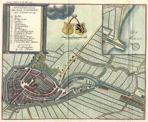 afbeelding van plattegrond Grondtekening der Stad Schiedam van Tirion (Schiedam)