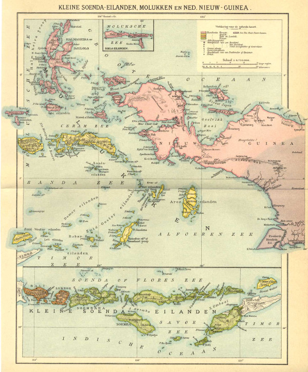 afbeelding van kaart Kleine Soenda-Eilanden, Molukken en Ned. Nieuw-Guinea van Winkler Prins