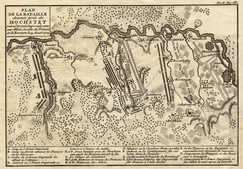 afbeelding van plattegrond Plan de la bataille donnée prés de Hochstet van NN (Hochstett)