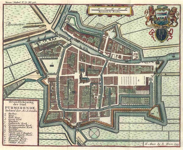 afbeelding van plattegrond Grondtekening der stad Purmerende van Isaac Tirion (Purmerend)