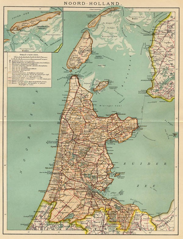 afbeelding van kaart Noord-Holland van Winkler Prins