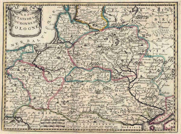 afbeelding van kaart Les Etats de la couronne de Pologne van Onbekend