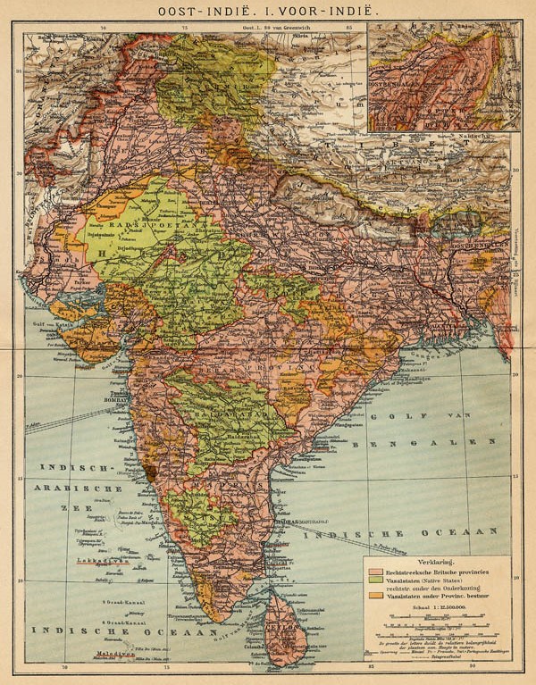 afbeelding van kaart Oost-Indië I. Voor Indië van Winkler Prins