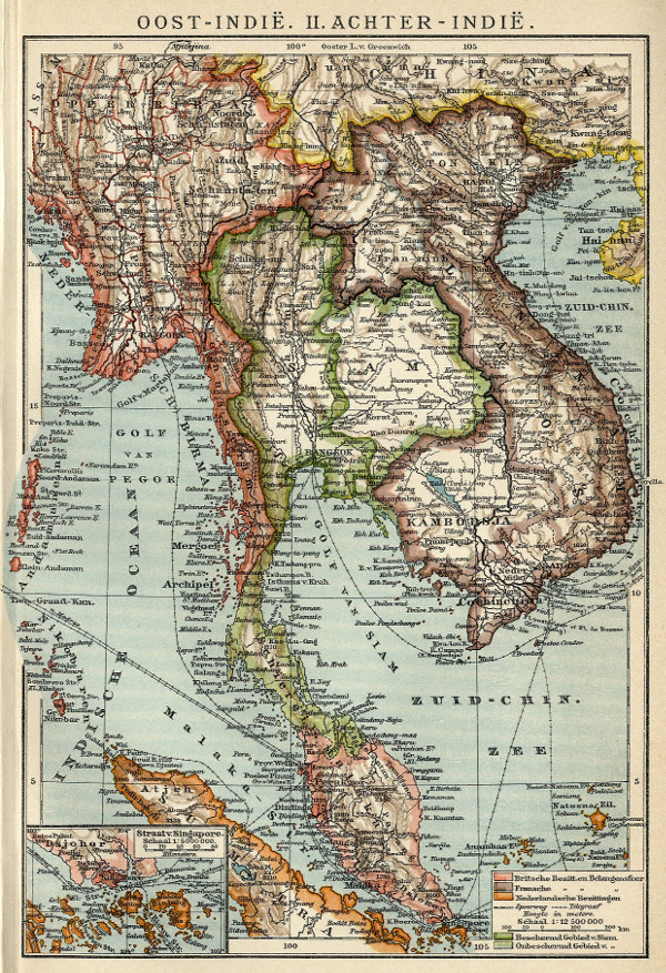 afbeelding van kaart Oost-Indië II. Achter Indië van Winkler Prins