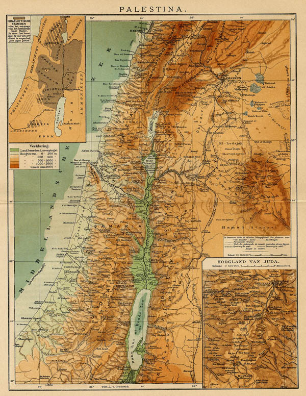 afbeelding van kaart Palestina van Winkler Prins