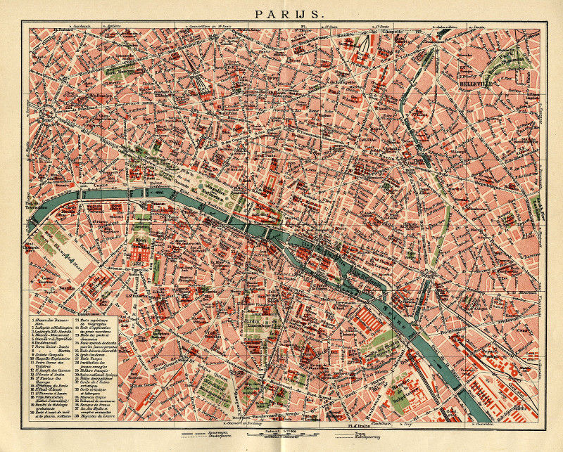 afbeelding van plattegrond Parijs van Winkler Prins (Parijs, Paris)