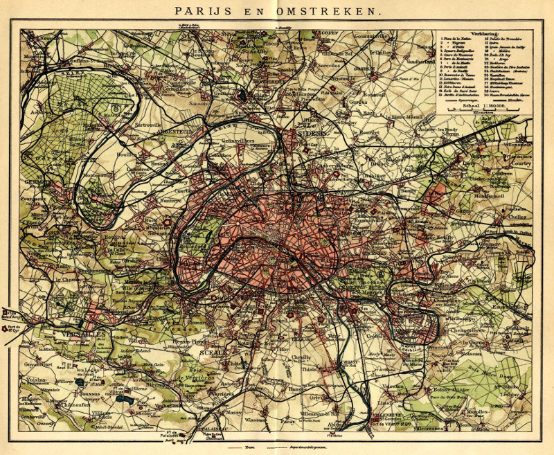 afbeelding van kaart Parijs en Omstreken van Winkler Prins