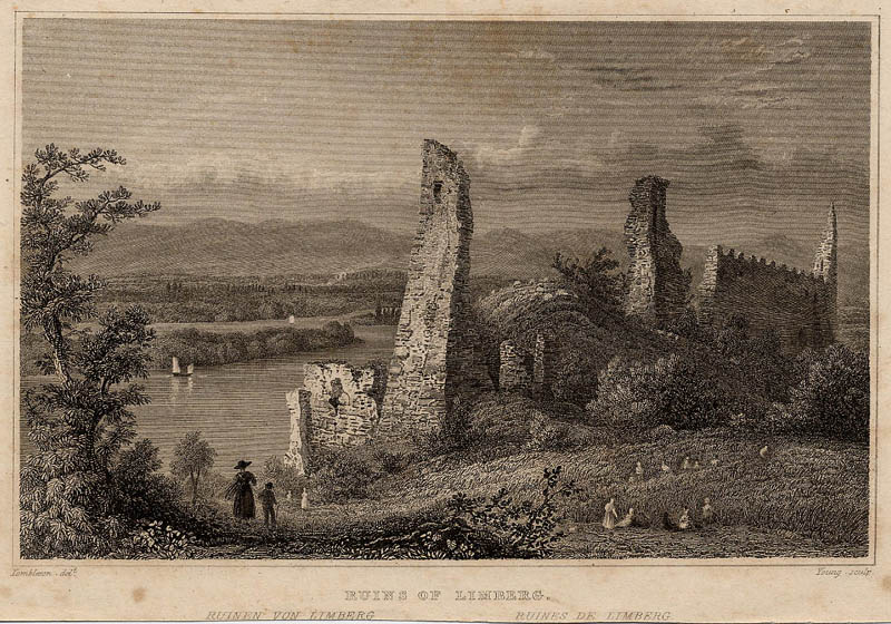 afbeelding van prent Ruins of Limberg van Young, naar W. Tombleson (Bad Dürkheim)