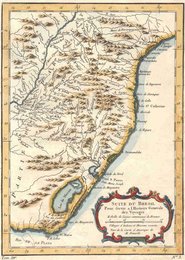 afbeelding van kaart Suite du Bresil  van Prévost, Antoine François