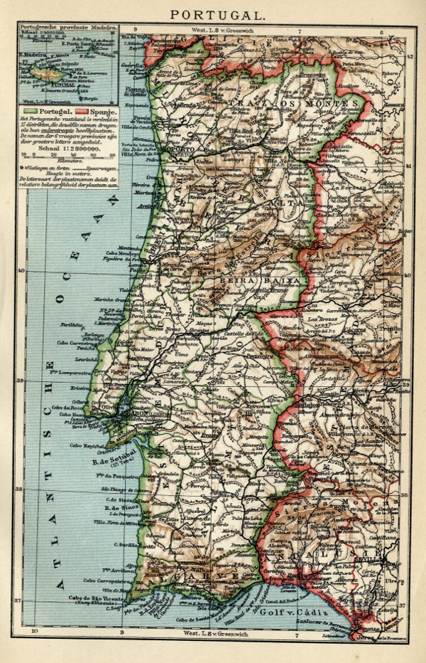 afbeelding van kaart Portugal van Winkler Prins