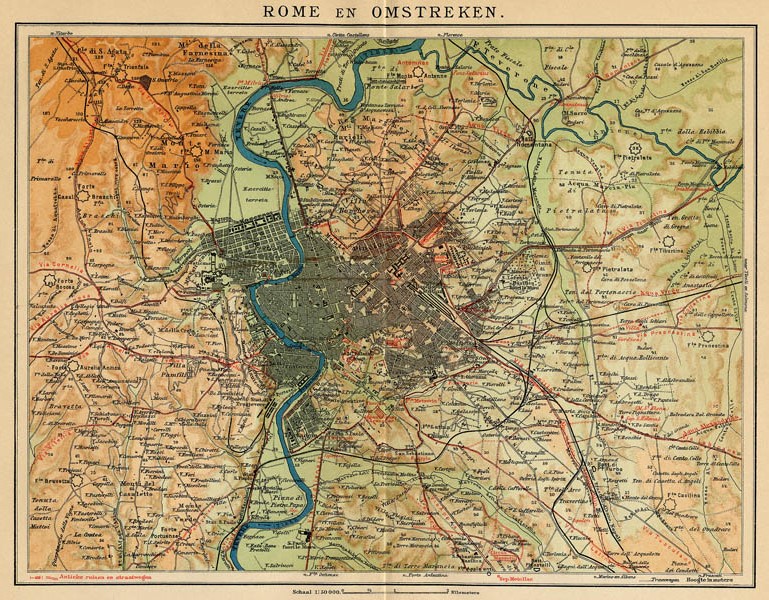 afbeelding van kaart Rome en Omstreken van Winkler Prins