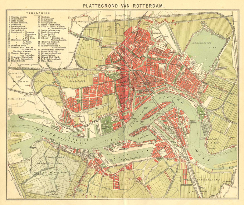 afbeelding van plattegrond Plattegrond van Rotterdam van Winkler Prins (Rotterdam)