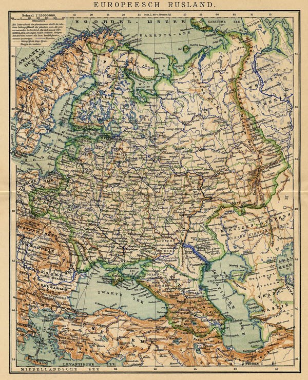 afbeelding van kaart Europisch Rusland van Winkler Prins