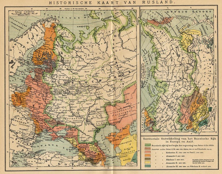 afbeelding van kaart Historische kaart van Rusland van Winkler Prins