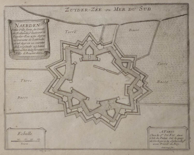 afbeelding van plattegrond Naerden van Nicolas de Fer, Gournay (Naarden)
