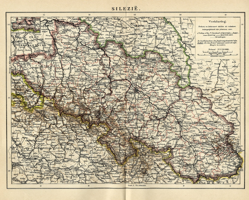afbeelding van kaart Silezië van Winkler Prins