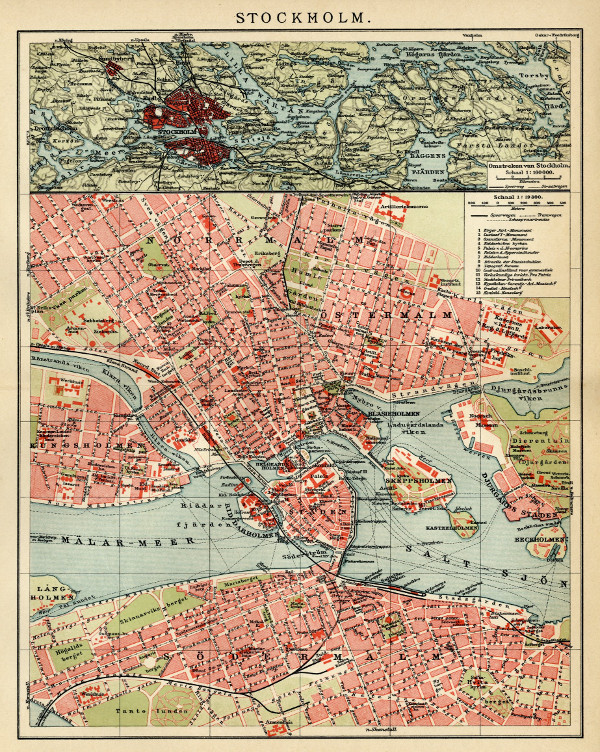 afbeelding van plattegrond Stockholm van Winkler Prins