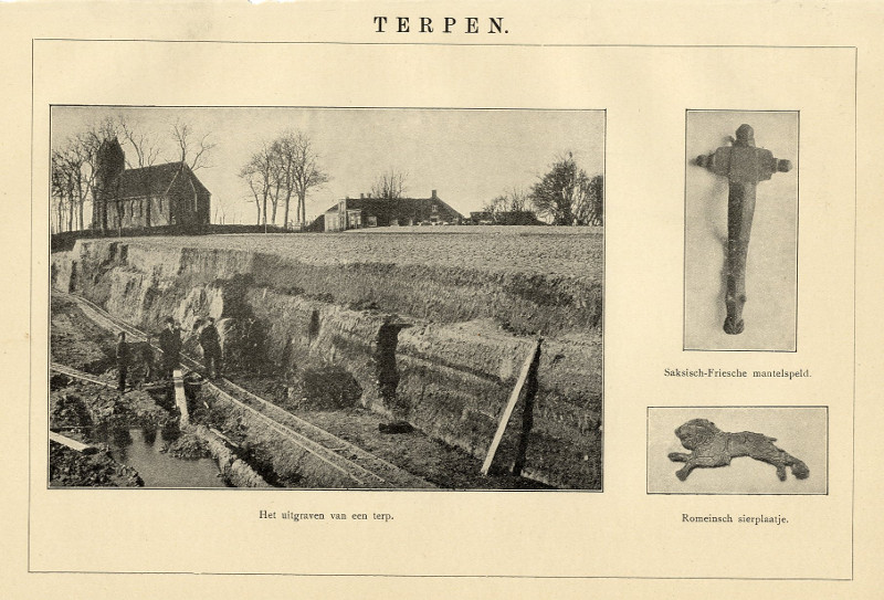 afbeelding van prent Terpen van Winkler Prins