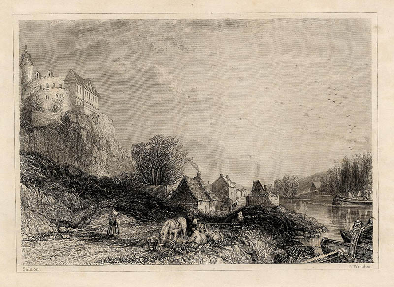 afbeelding van prent Castle of Choquier van B. Winkles, naar Salmon (Choquier)