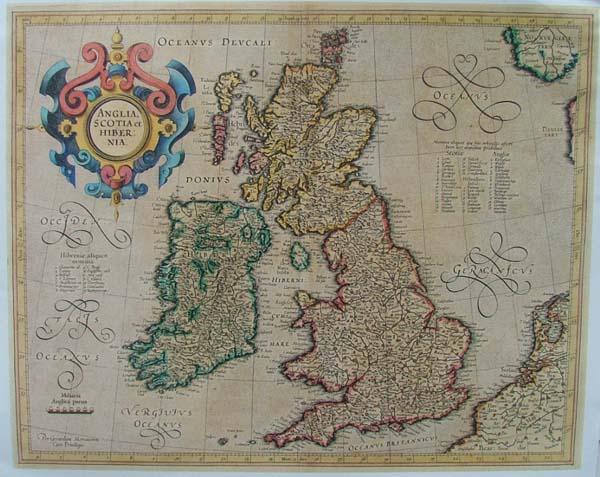 afbeelding van kaart REPRODUCTION: Anglia, Scotia et Hibernia van Gerard Mercator (Ireland)