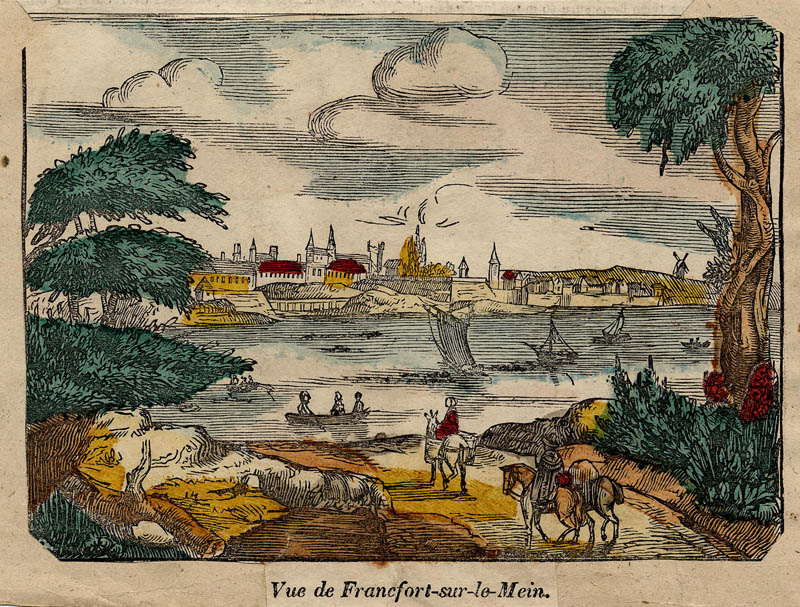 afbeelding van prent Vue de Francfort-sur-le-Mein van nn (Frankfurt)