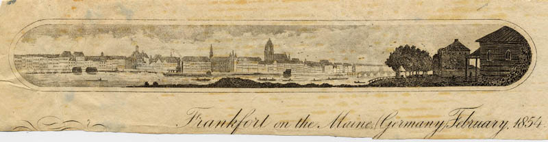 afbeelding van prent Frankfort on the Maine/ Germany/ February 1854 van nn (Frankfurt)