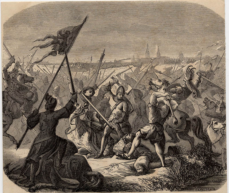 afbeelding van prent Slag van Worringen van V. de Doncker, E. Vermorcken (Keulen)