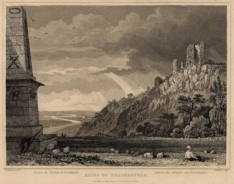 afbeelding van prent Ruins of Drachenfels van J. Smith naar Tombleson (Drachenfels)