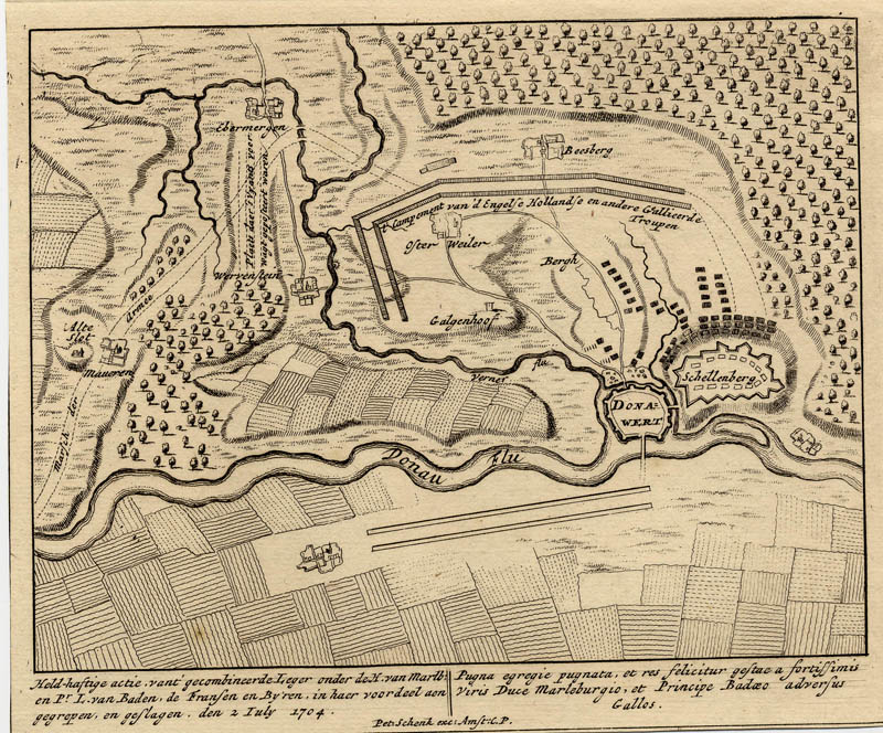 afbeelding van plattegrond Held-haftige actie van´t gecombineerde Leger van Petrus Schenk (Donauwörth)