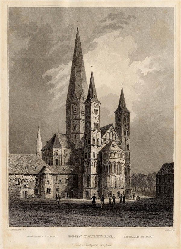 afbeelding van prent Bonn Cathedral van J. Howe, naar W. Tombleson (Bonn)