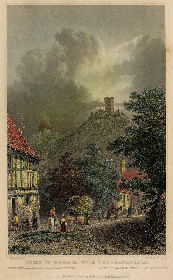 afbeelding van prent Ruins of Bodmin, with the Frauenburg van J.C. Varrell, naar W. Tombleson (Frauenberg)
