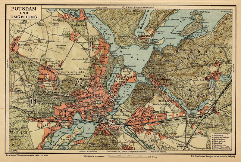 afbeelding van plattegrond Potsdam un Umgebung van F.A. Brockhaus (Berlijn)