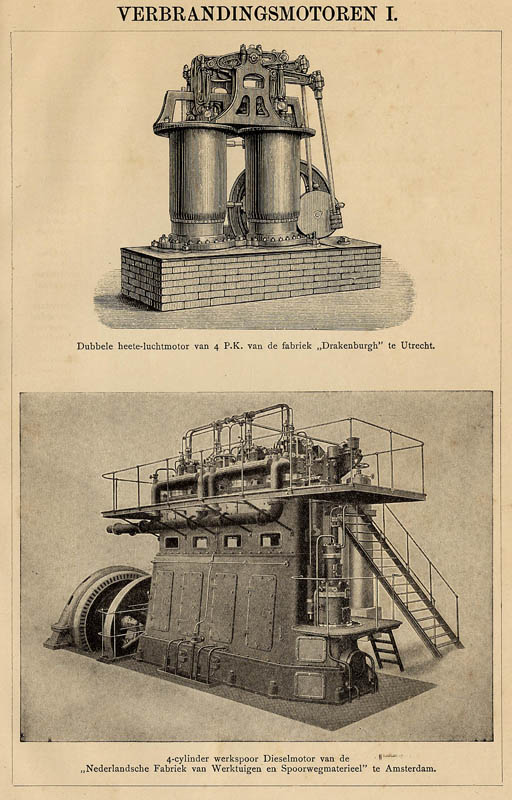 afbeelding van prent Verbrandingsmotoren I van Winkler Prins
