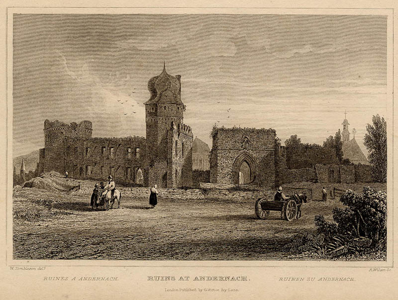 afbeelding van prent Ruins at Andernach van R. Wilson naar W. Tombleson (Andernach)